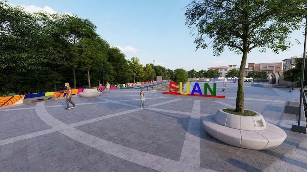 Plaza Principal de Suan Espacio cívico renovado que sirve como epicentro cultural y social. Es la sede principal del reconocido Festival de Arte Intermunicipal de Suan de la Trinidad, un evento que reúne manifestaciones de danza, teatro, música y folclor del Caribe colombiano.